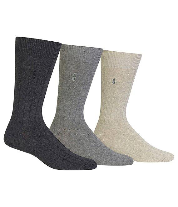 Polo Ralph Lauren Combed Assorted Color Cotton Dress Socks 3-Pack Product Image