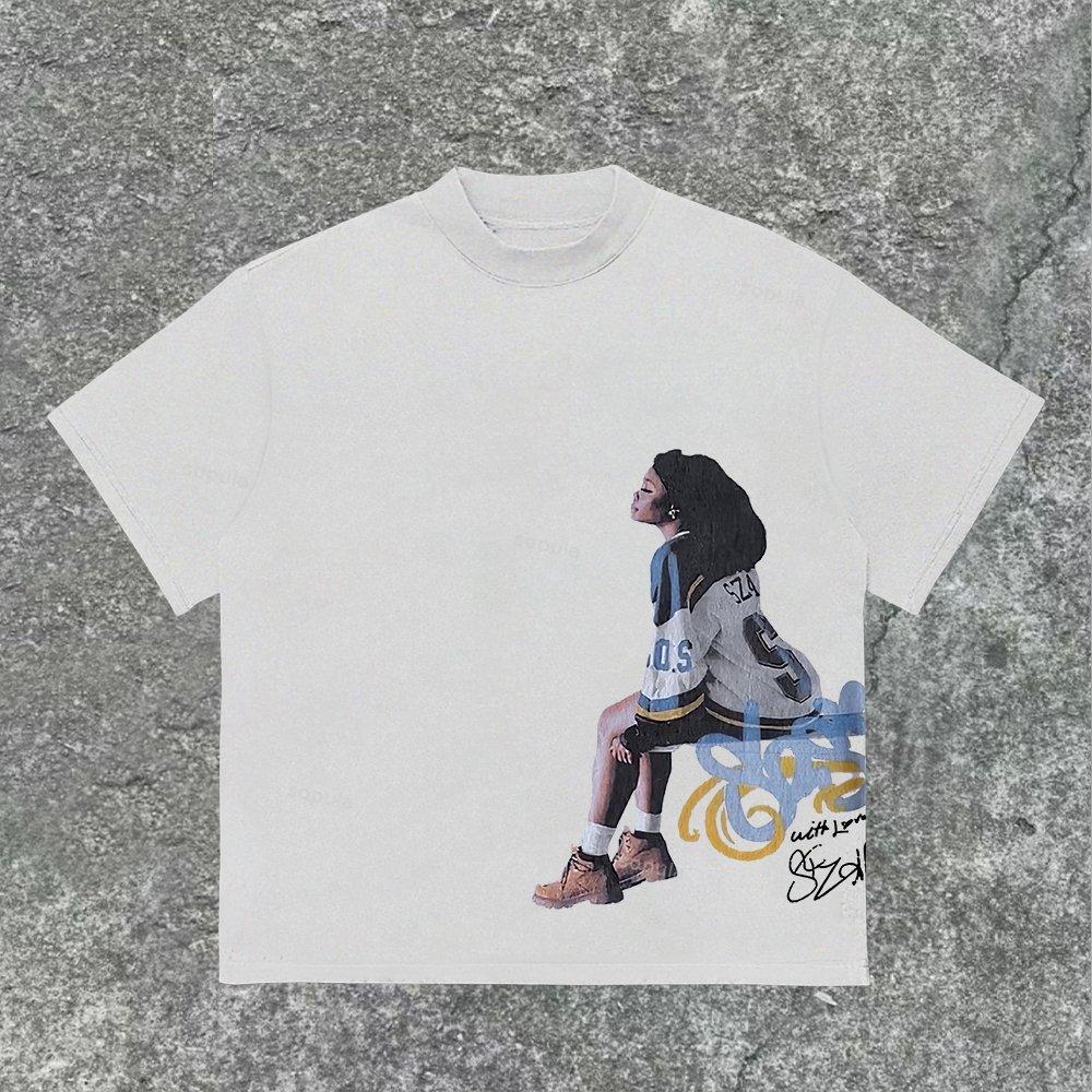 Vintage Sza Graphic Cotton T-Shirt Product Image