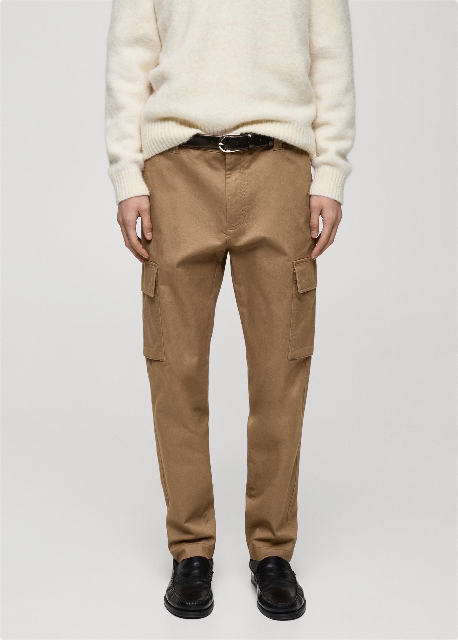 Regular-fit cotton cargo pants - Men | MANGO USA Product Image