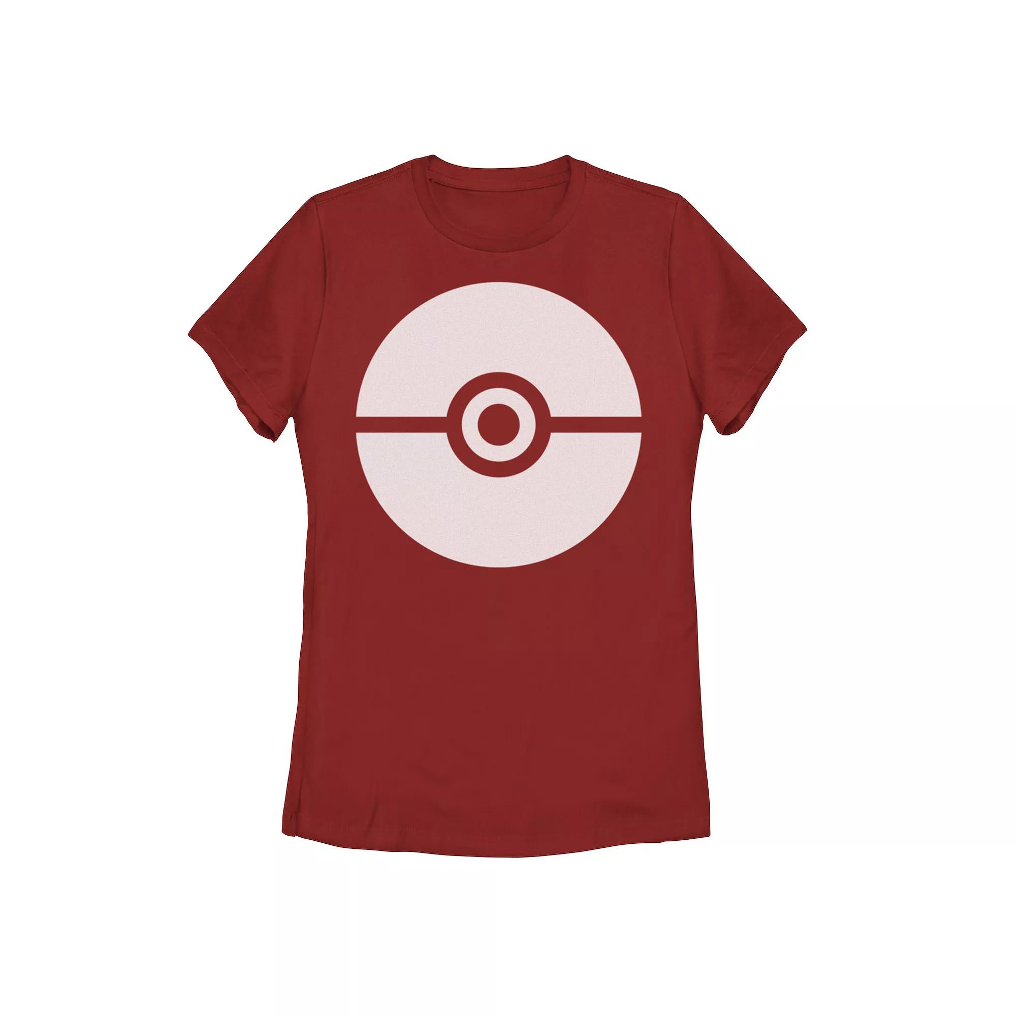 Juniors' Pokemon White Pokeball Logo Graphic Tee, Girl's,  Product Image