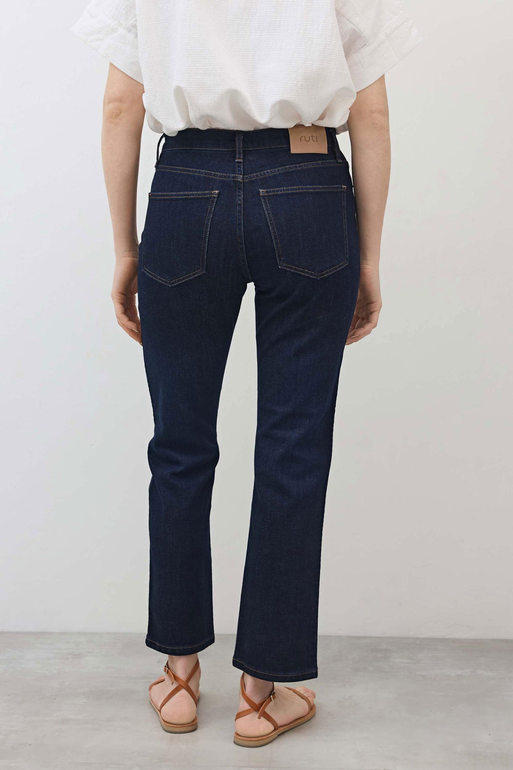 The Petite Crop Mid-Rise Straight Jeans Product Image