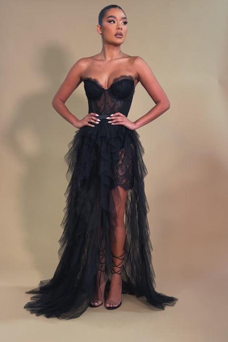 Anastasia Tulle Maxi Dress - Black Product Image