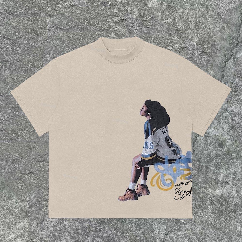 Vintage Sza Graphic Cotton T-Shirt Product Image