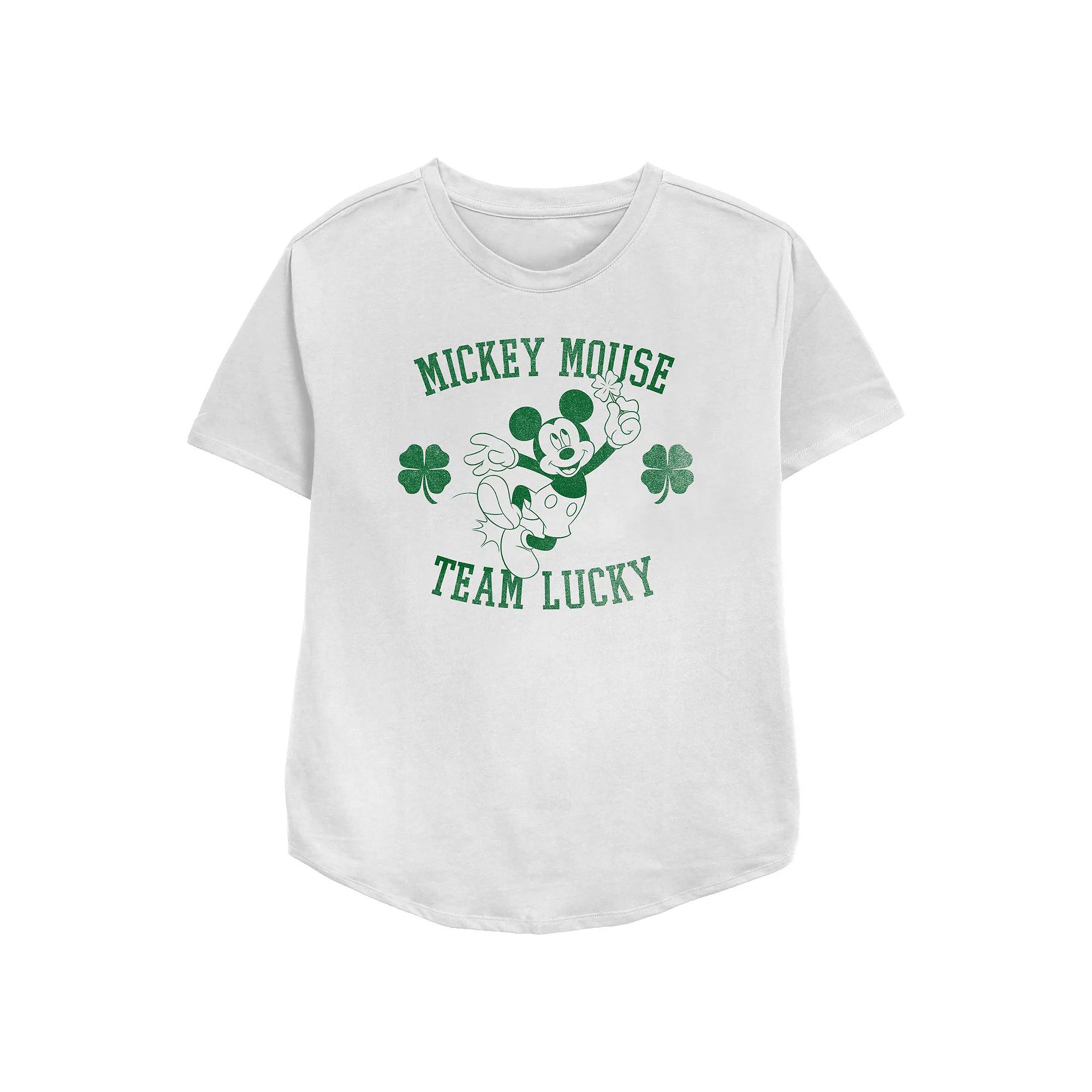Disney's Mickey Mouse Team Lucky Women's Relaxed Fit Graphic Tee,  Product Image