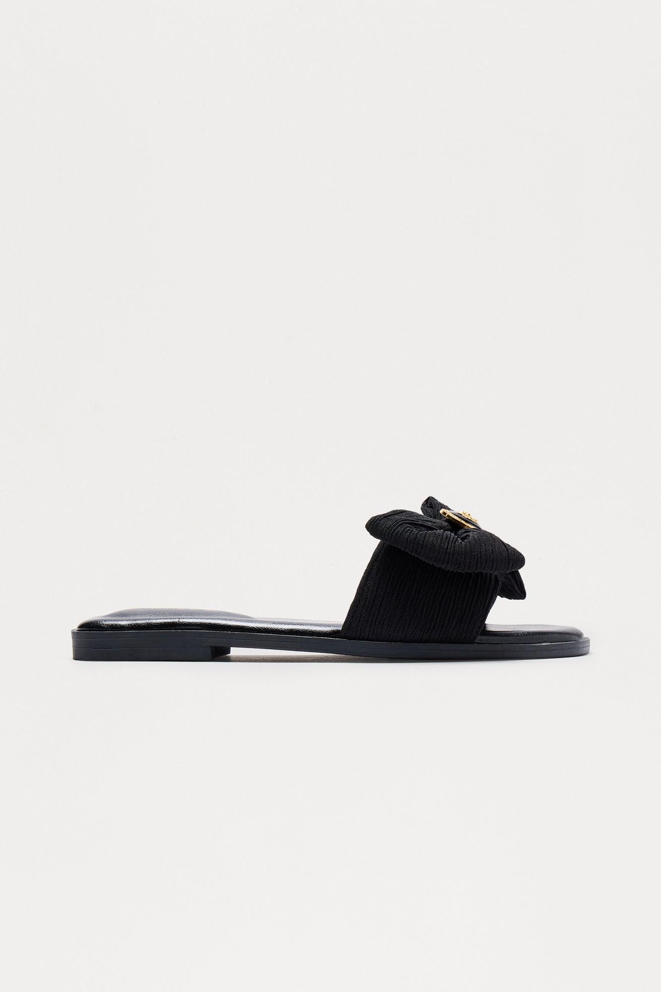 Gloriana Bow Slip On Sandals - Black Female Product Image