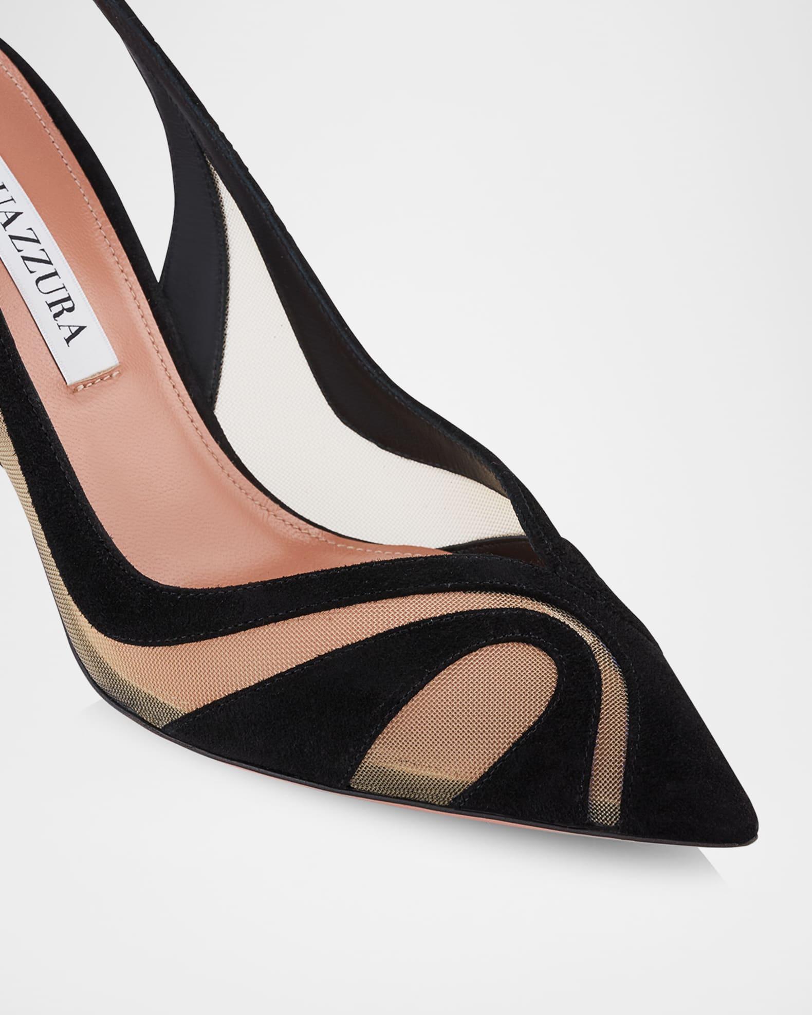 Lune Suede Mesh Slingback Pumps Product Image