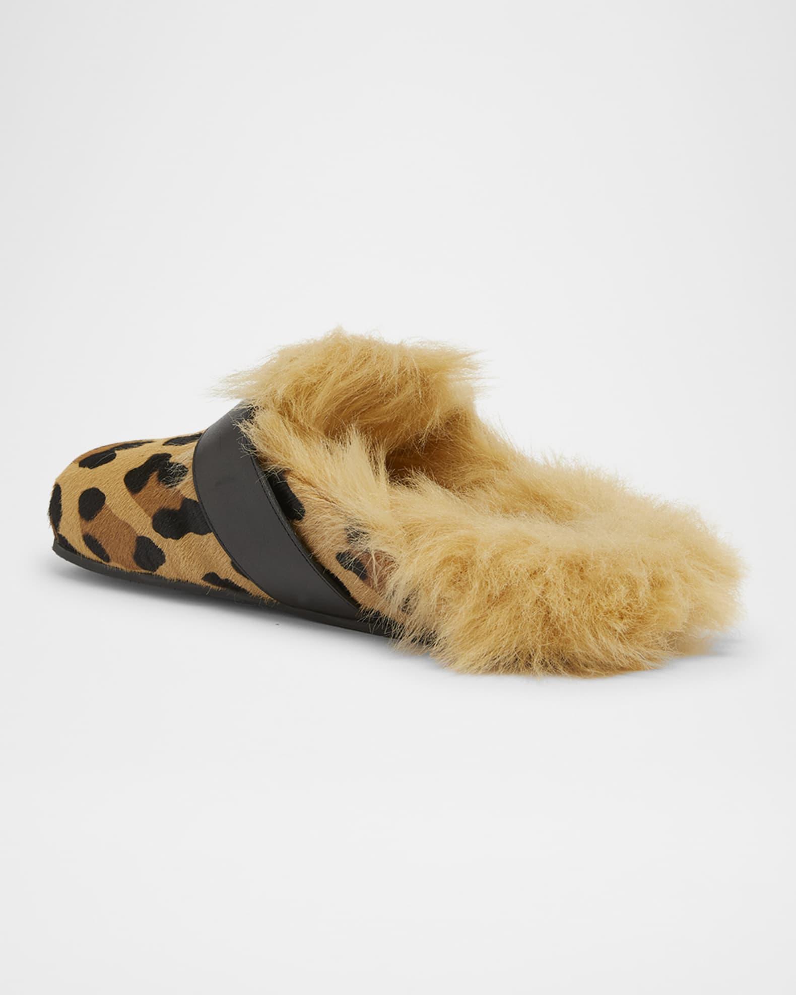 Anthem Leopard-Print Pony Faux Fur Mules Product Image