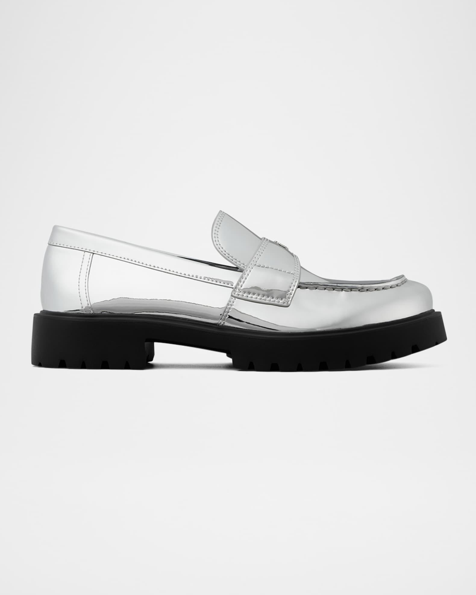 Metallic Medallion Classic Lug-Sole Loafers Product Image