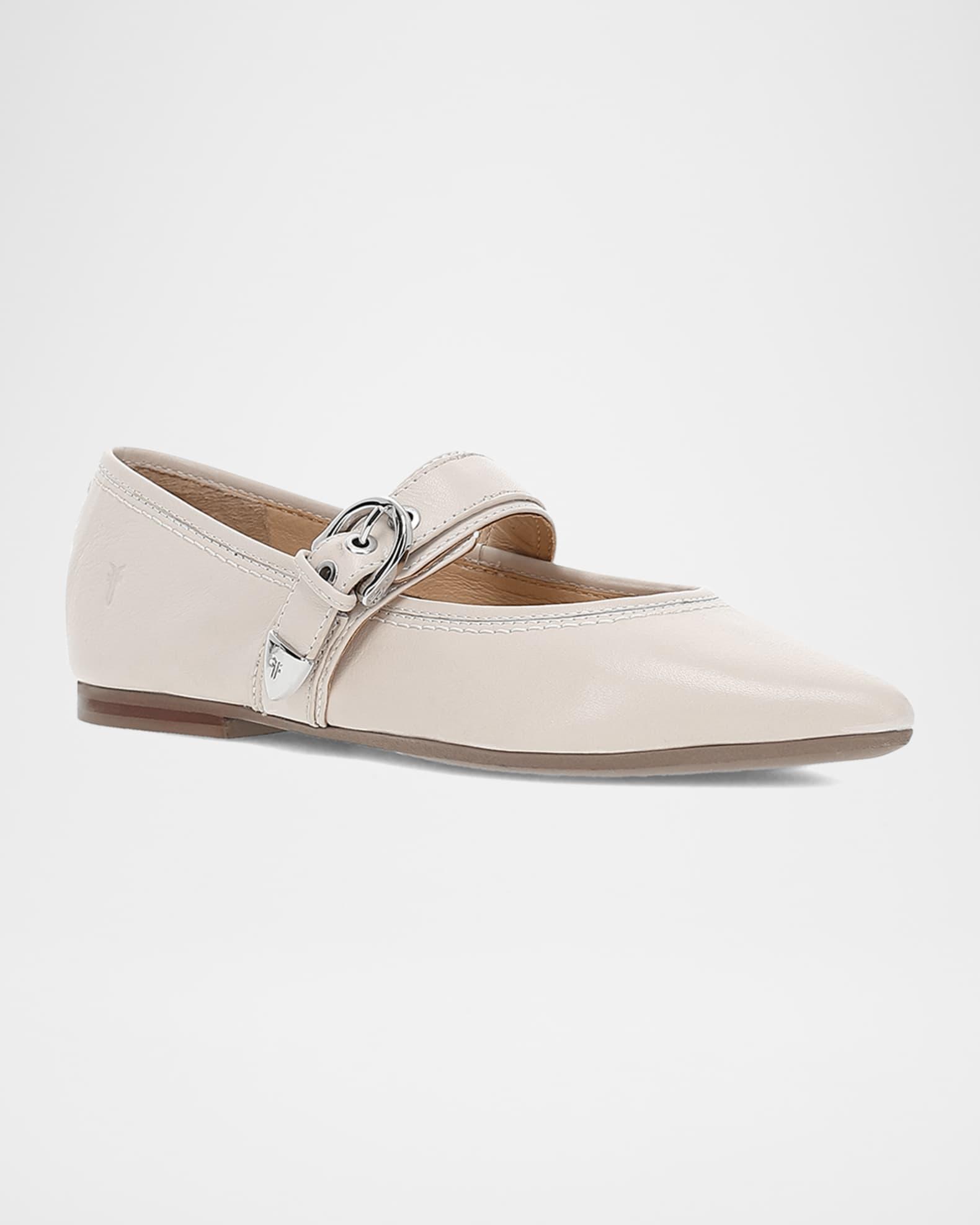 Heather Leather Mary Jane Ballerina Flats Product Image