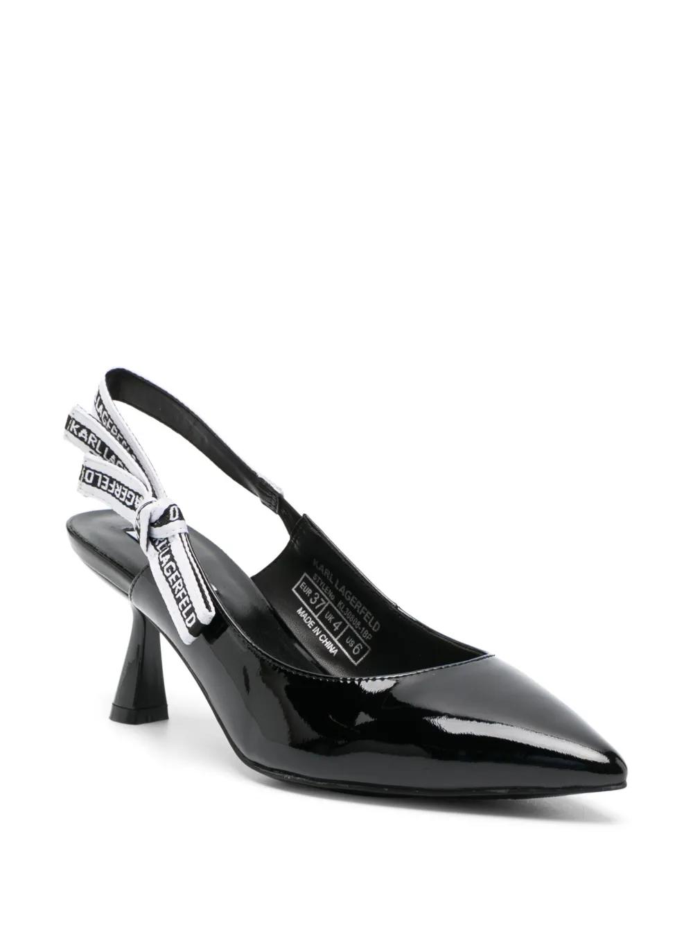 75mm logo-strap leather pumps Product Image