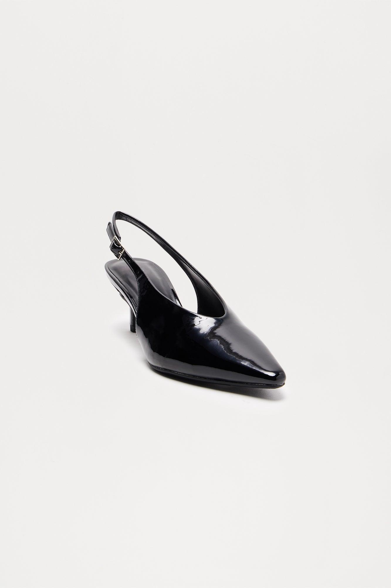 Azuka Slingback Mid Heels Pumps - Black Product Image
