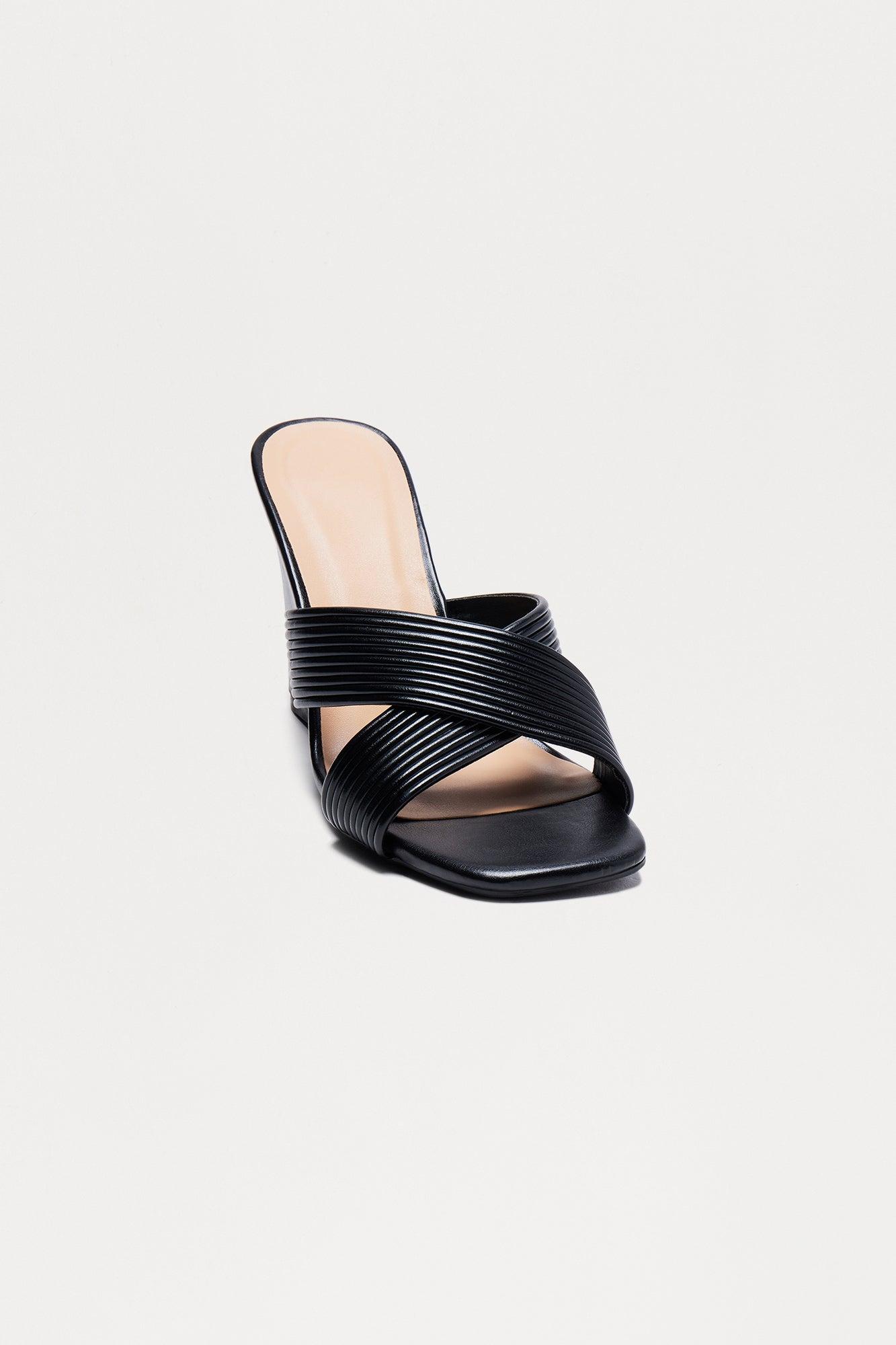 Meli Square Toe Wedges - Black Product Image