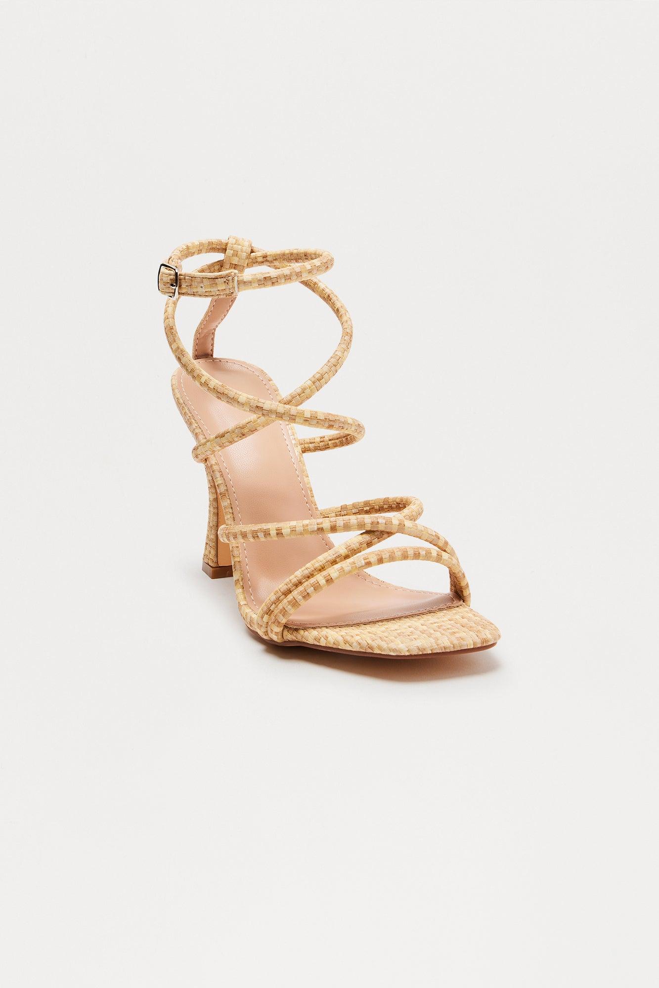 Ainsley Ankle Strap Heels - Natural Female Product Image