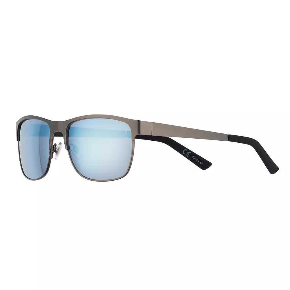 Men's Dockers® Rubberized Gunmetal Mirror Sunglasses, Grey Product Image