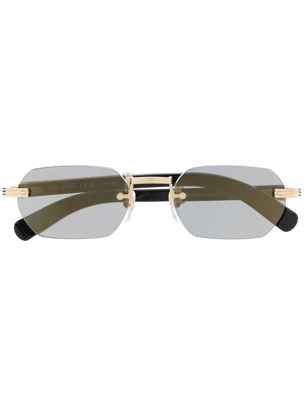 tinted geometric-frame sunglasses Product Image