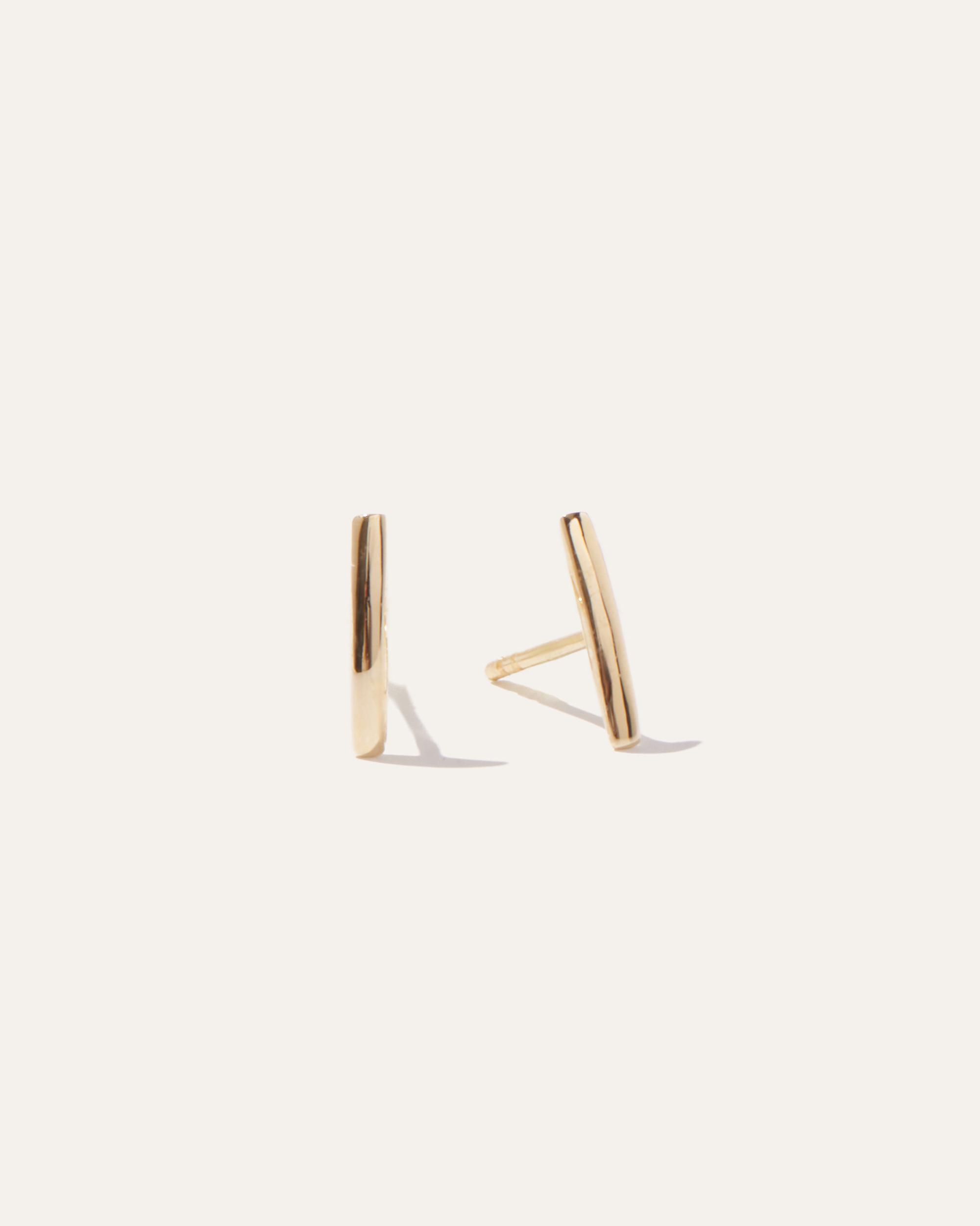 Quince | Women's 14k Gold Line Stud Earrings Product Image