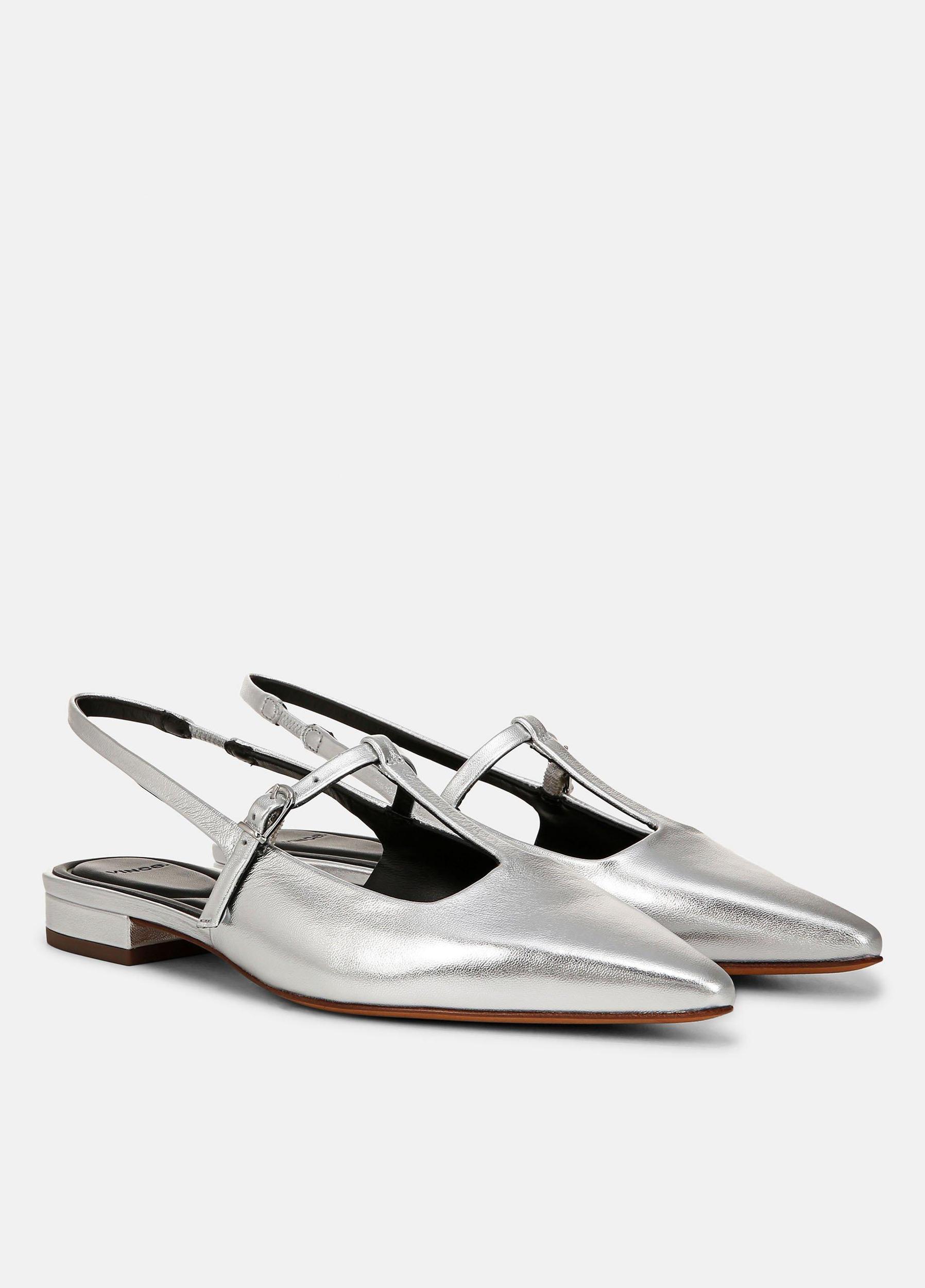 Iliana Metallic Leather Slingback Flat Product Image