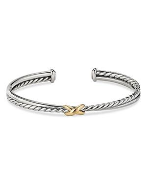 David Yurman Sterling & 18K Yellow Gold Petite X Cuff Bracelet Product Image