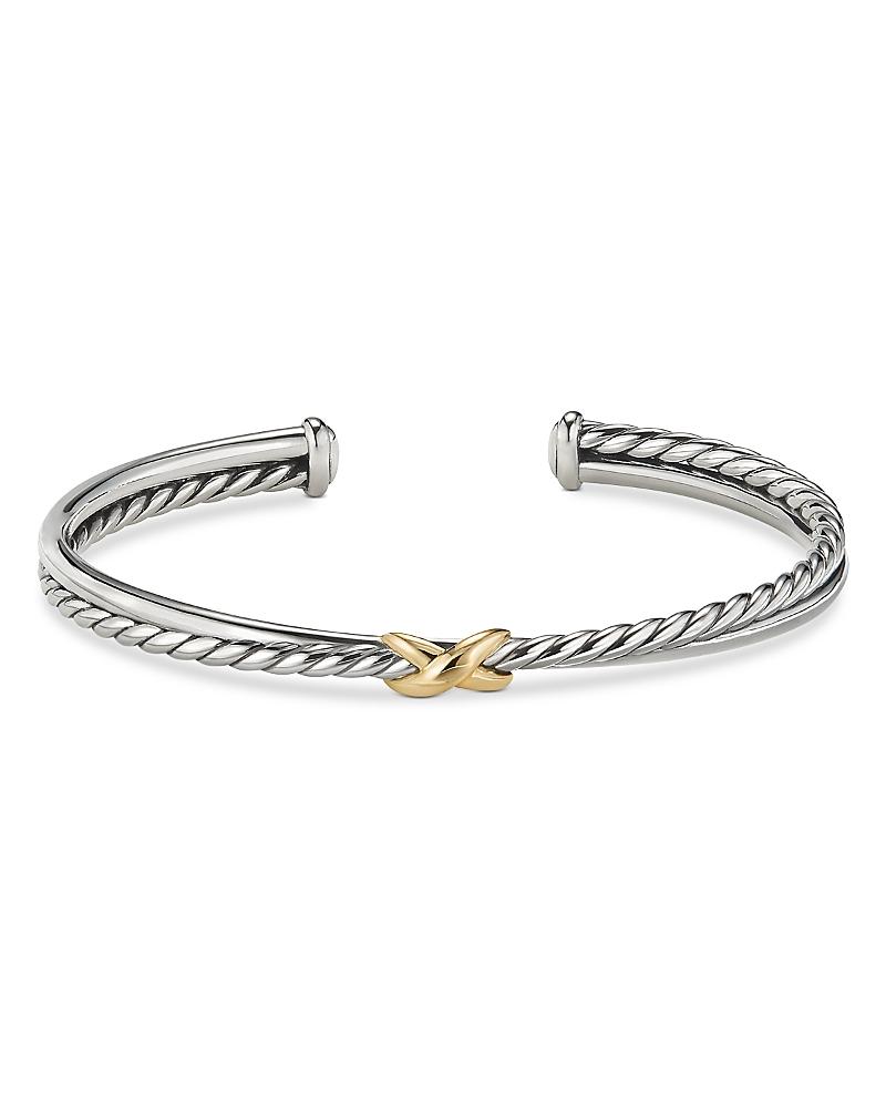 David Yurman Sterling & 18K Yellow Gold Petite X Cuff Bracelet Product Image