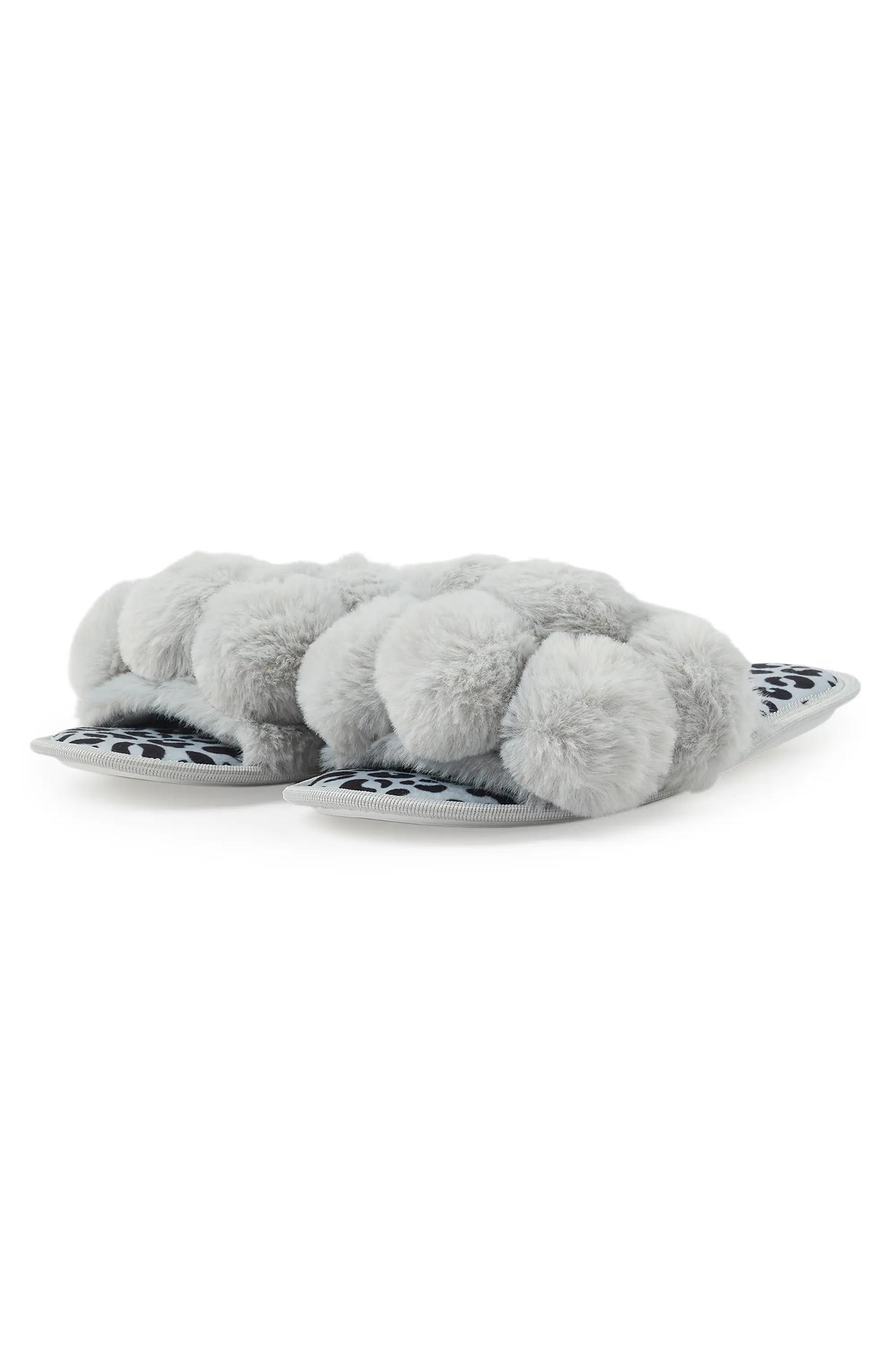 Kourtnay Grey Fur Slippers Female Product Image