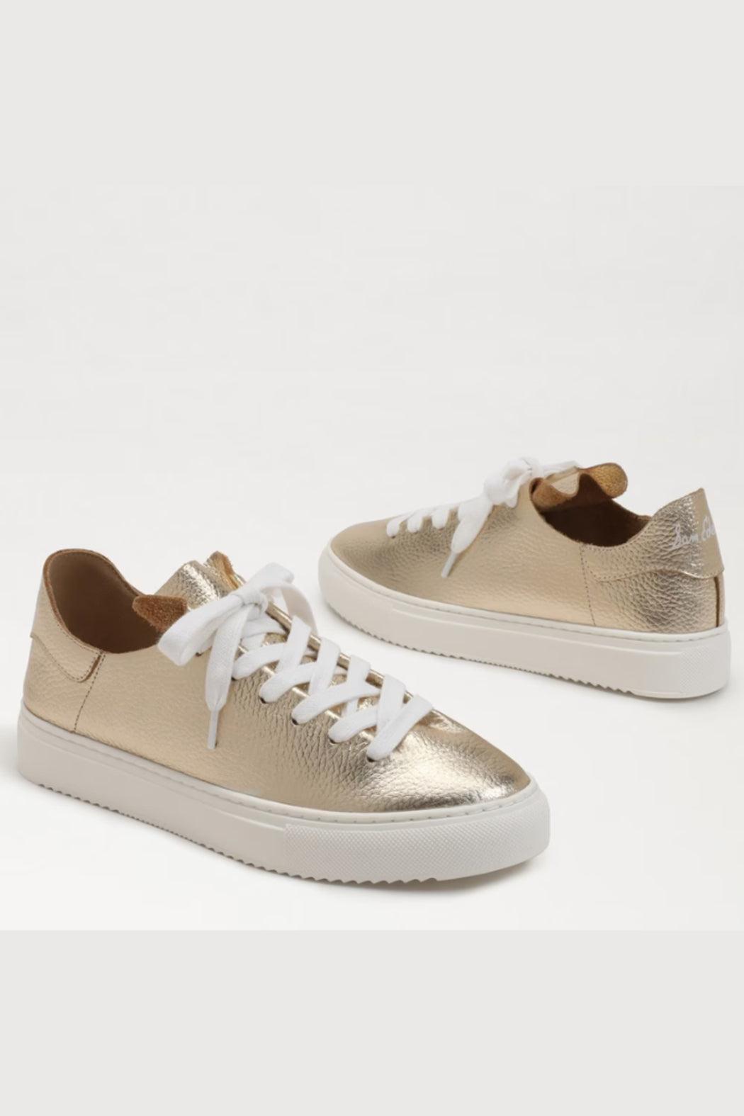 Poppy Lace Up Sneaker- Gold Leather Product Image
