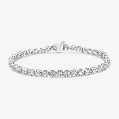 (H / Si2) Womens 10 Ct.T.W. Lab Grown White Diamond 10K White Gold 7.25 Inch Tennis Bracelet Product Image