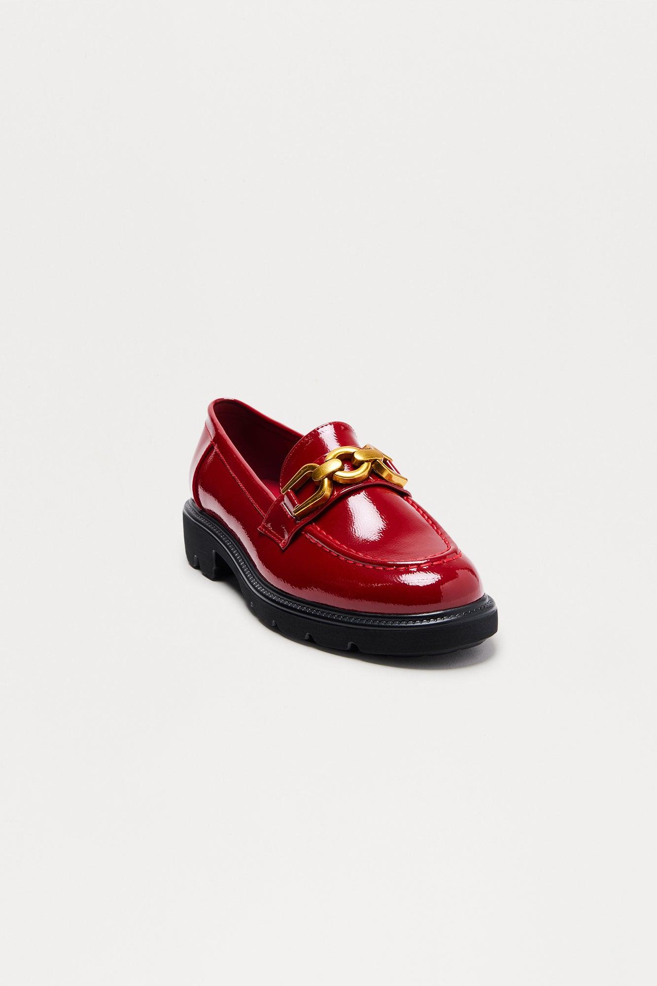 Stewart Faux Patent Loafers - Red Female Product Image