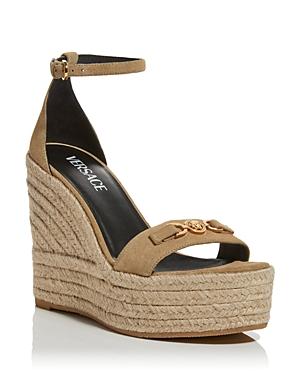 Versace Womens Embellished Espadrille Platform Wedge Sandals Product Image
