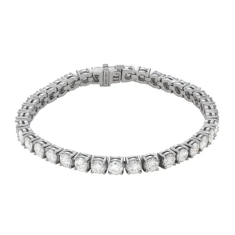 Moissanite Outlet Sterling Silver 12 1/5 Carat T.W. Round Lab-Created Moissanite Tennis Bracelet, Women's Product Image