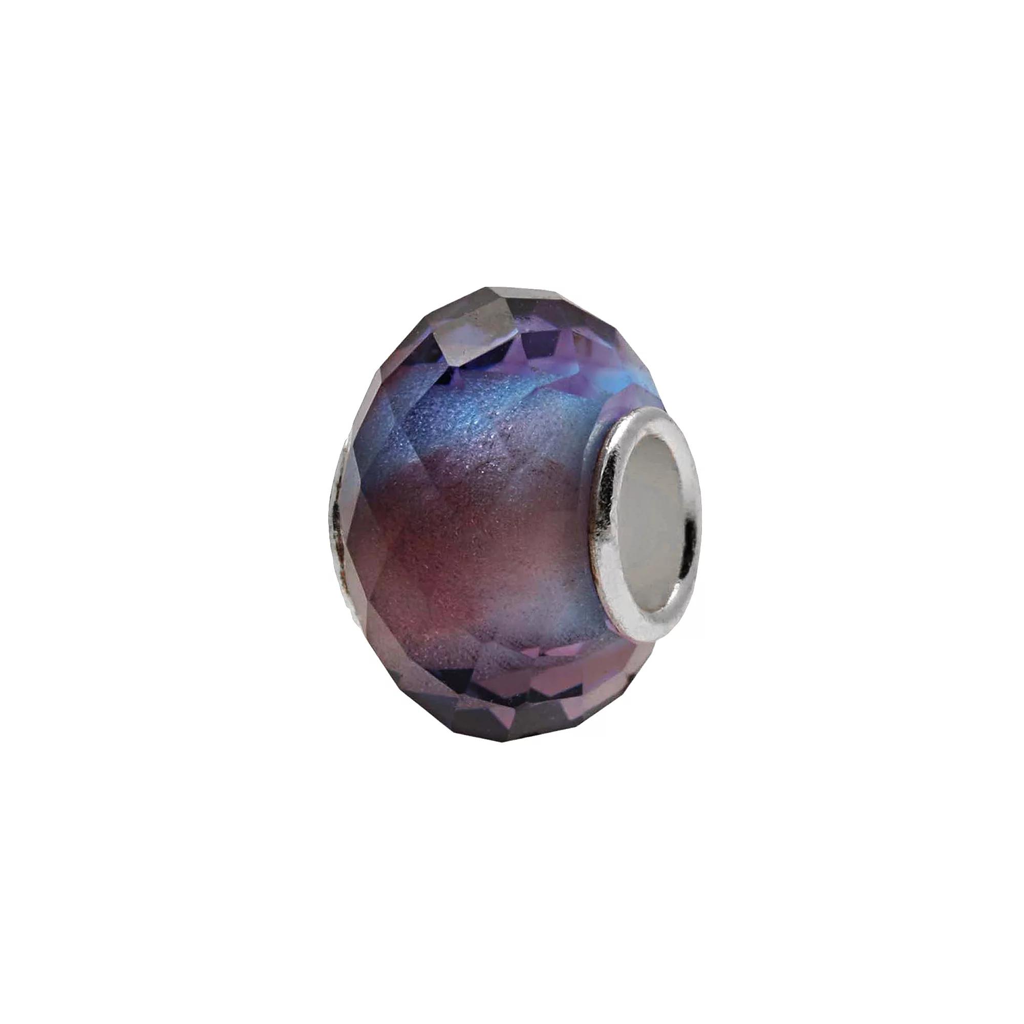 Individuality Beads Sterling Silver Multifaceted Glass Bead, Women's, Purple Blue Product Image