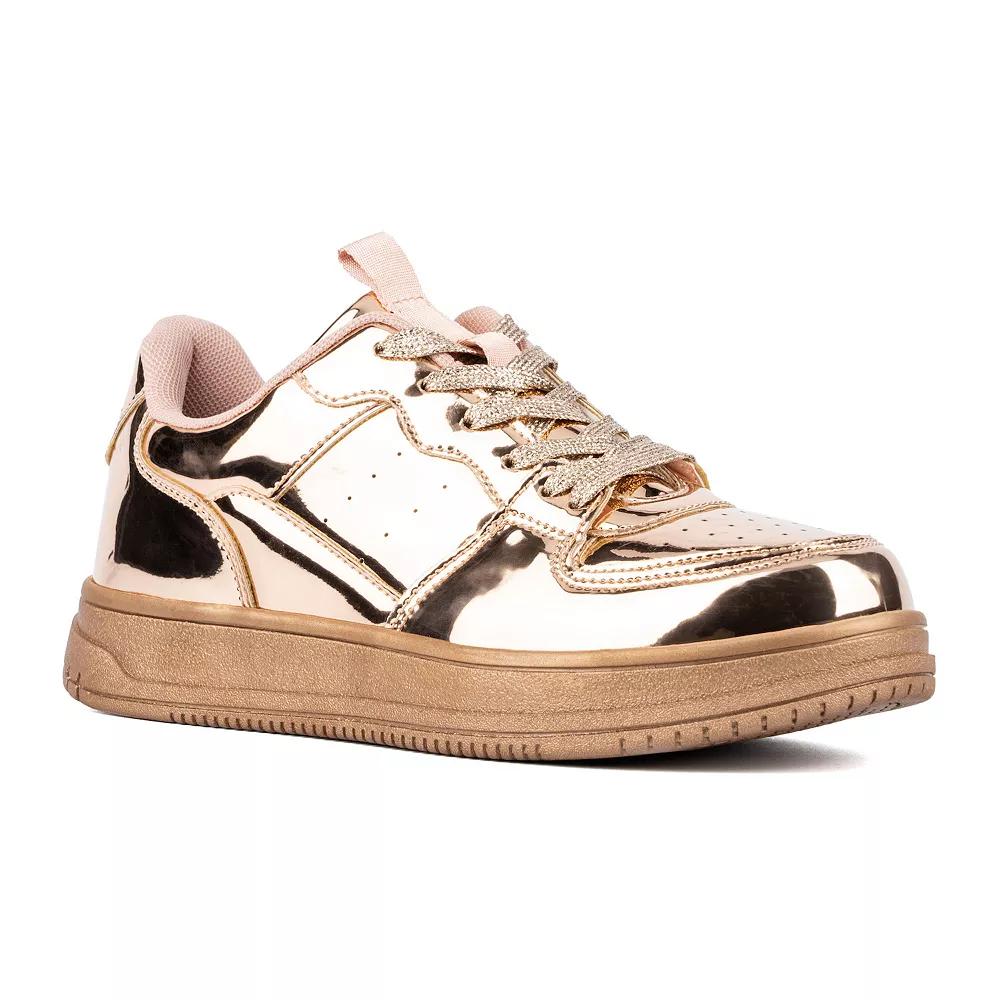 Olivia Miller Women's Vivien Metallic Sneakers, Size: 8.5, Rose Gold Product Image