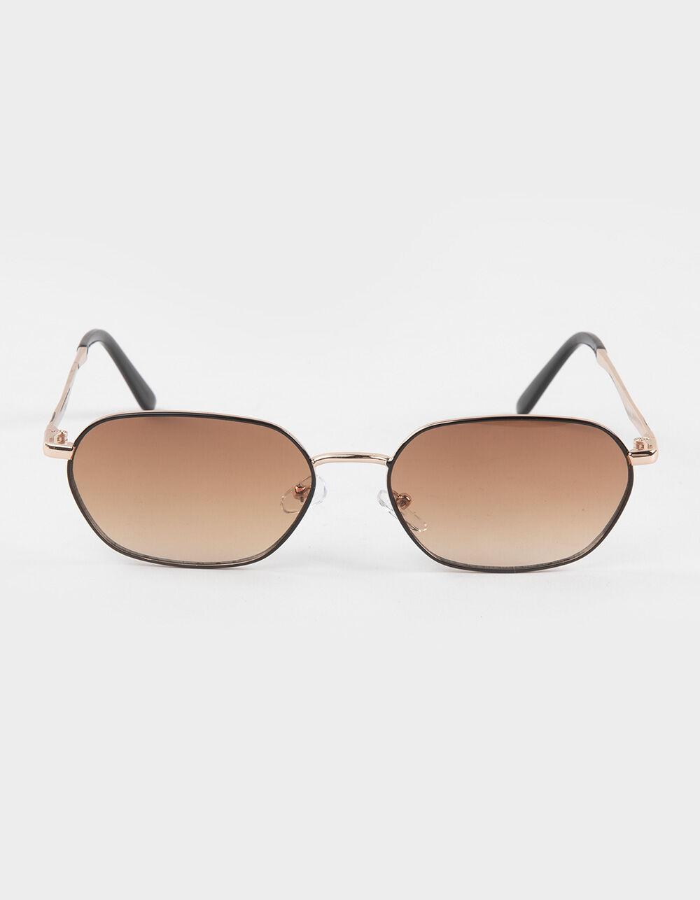 RSQ Metal Oval Gradient Sunglasses - BLACK GOLD Product Image