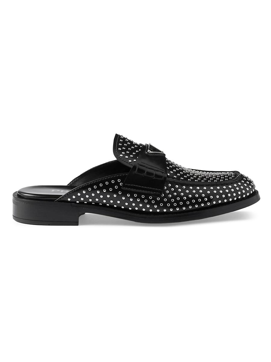 Womens Studded Brushed Leather Mules Product Image