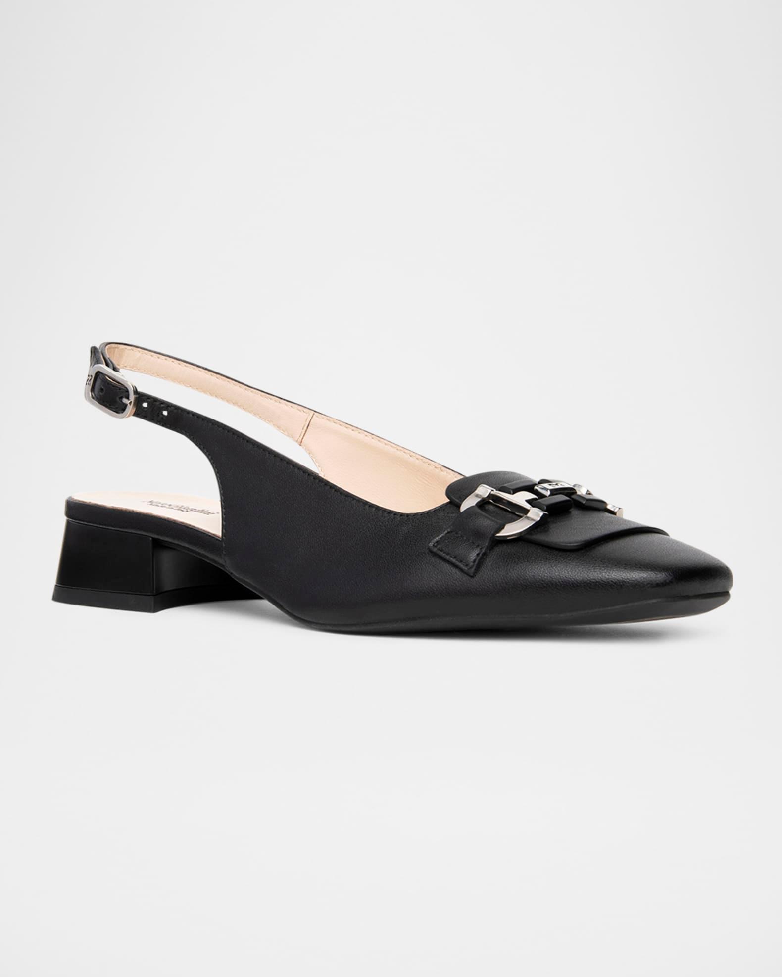 Leather Horsebit Slingback Pumps Product Image