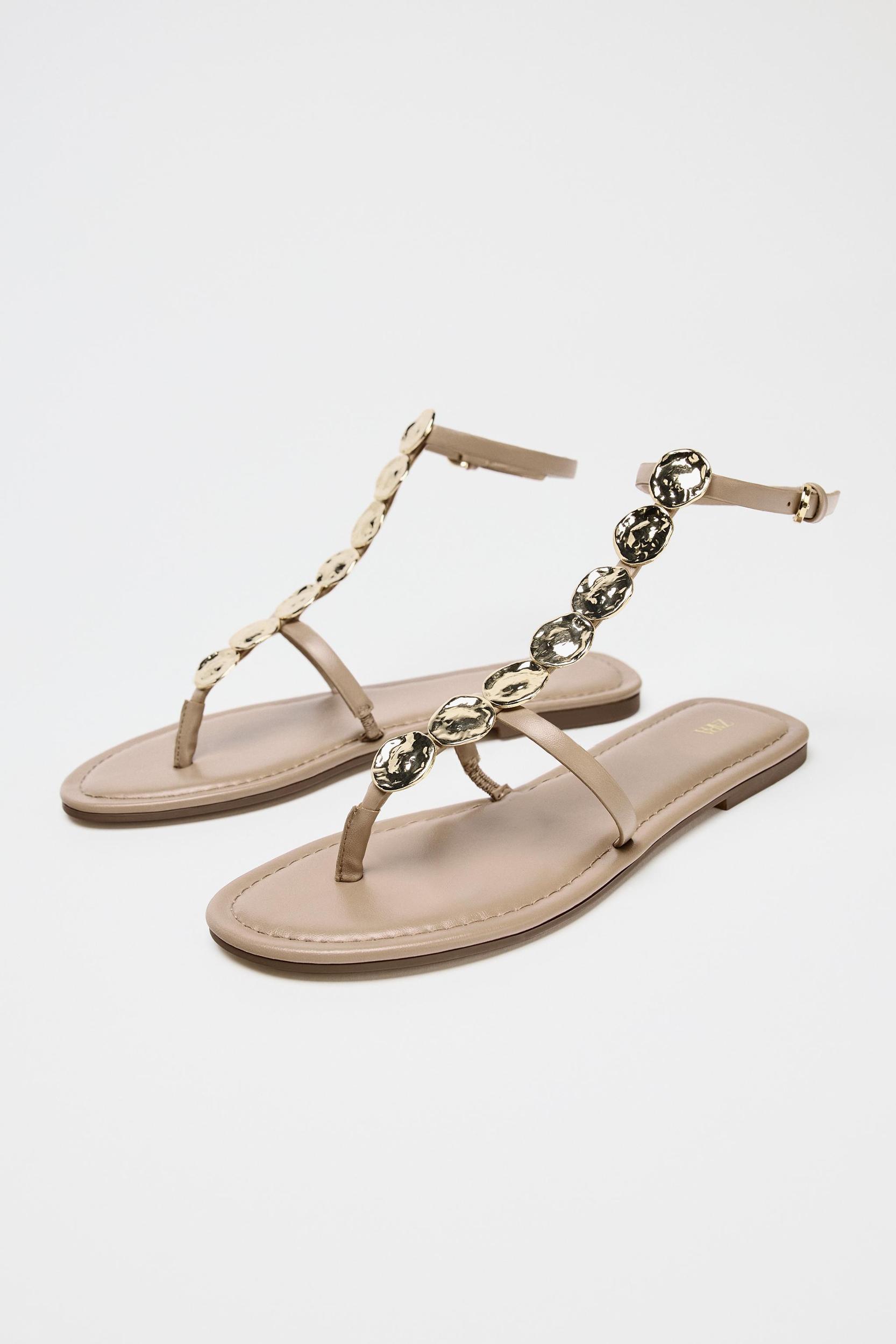 BEADED FLAT SANDALS Product Image