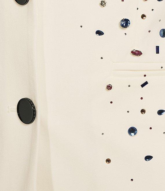 KARL LAGERFELD PARIS Rhinestone Embellished Notch Lapel Two Button Blazer Product Image