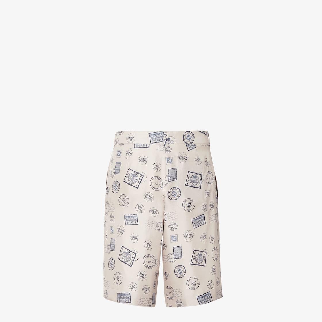 BermudasWhite printed silk shorts Product Image