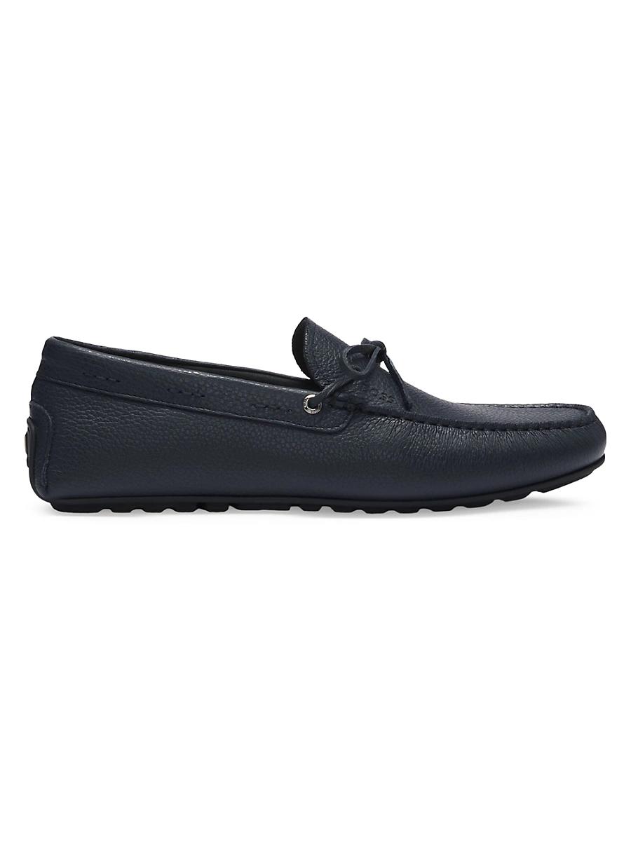 Mens Grained-Leather Moccasins with Driver Sole Product Image