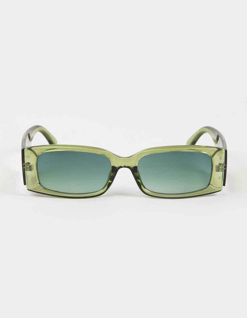 RSQ Maggie Rectangle Sunglasses - AVOCADO Product Image