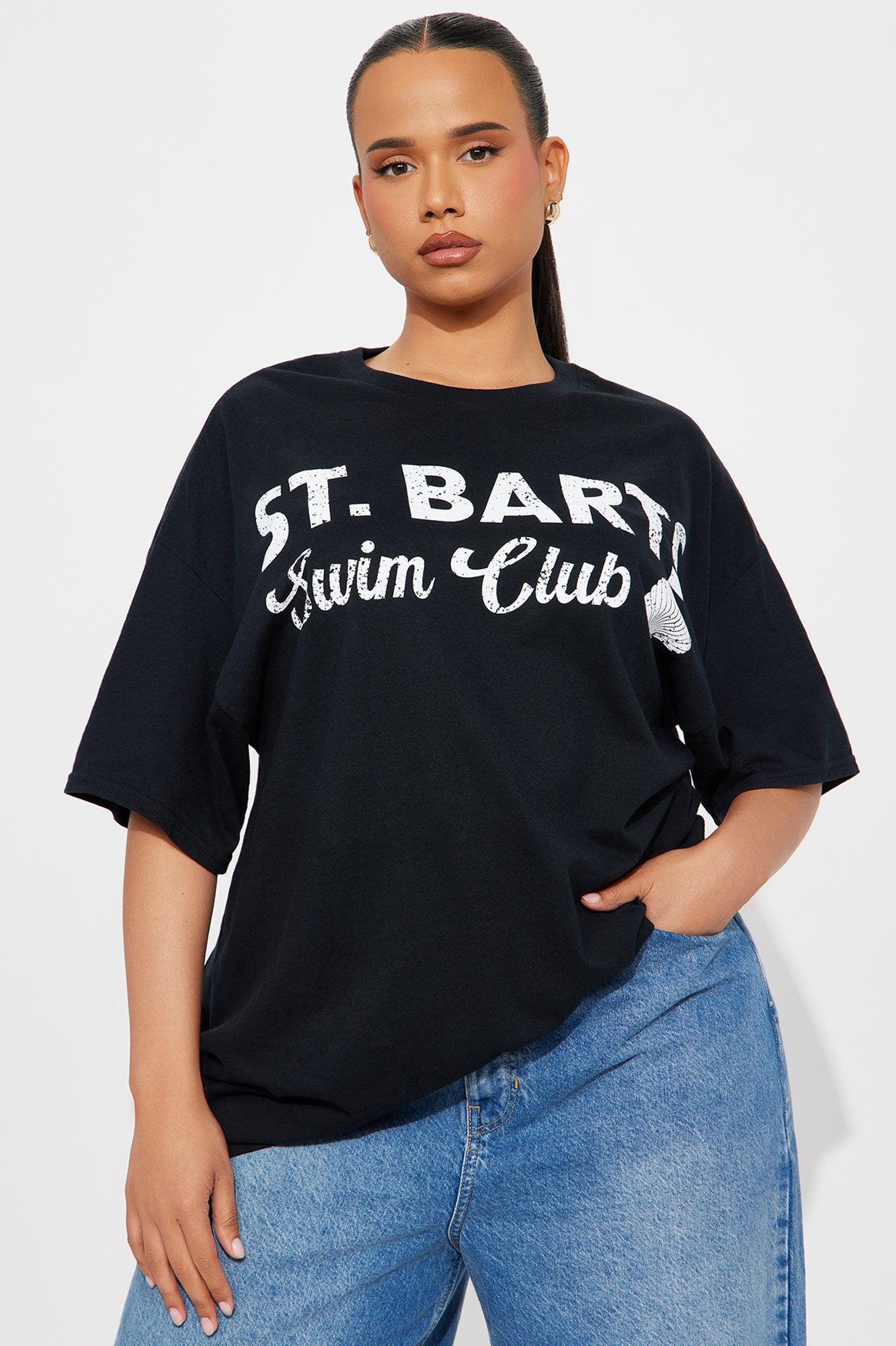 St. Barts Swim Club Oversized Tee - Black Product Image