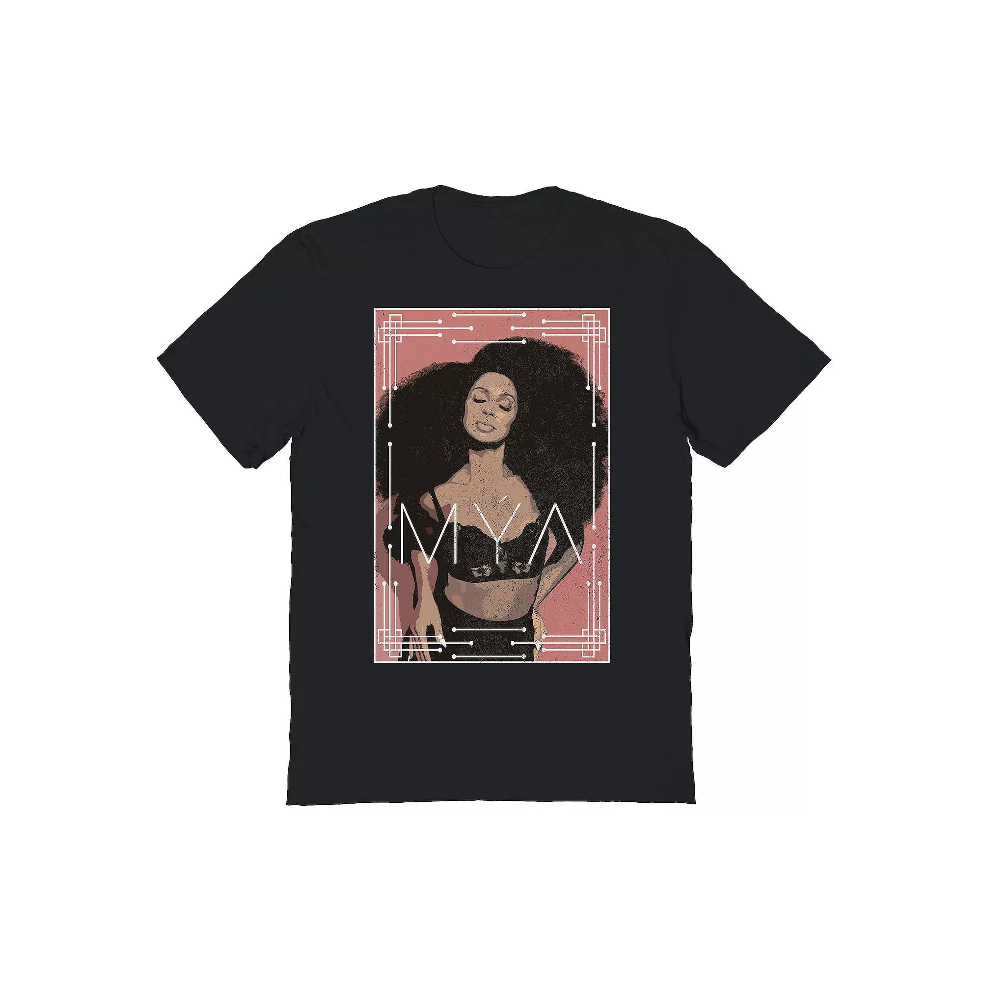 Men's Pink Background Graphic Tee, Size: XXL, Black Product Image