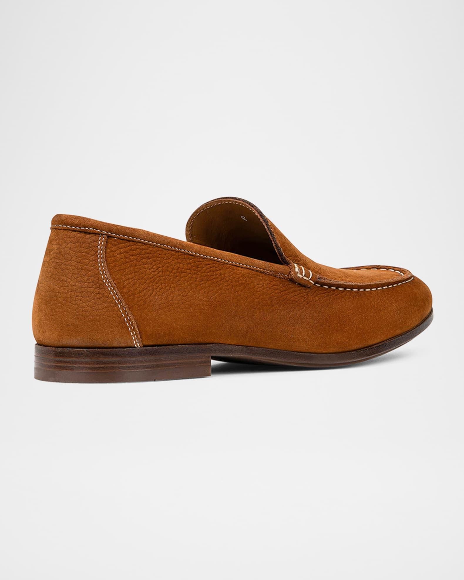 Men's Nubuck Leather Moc-Toe Loafers Product Image