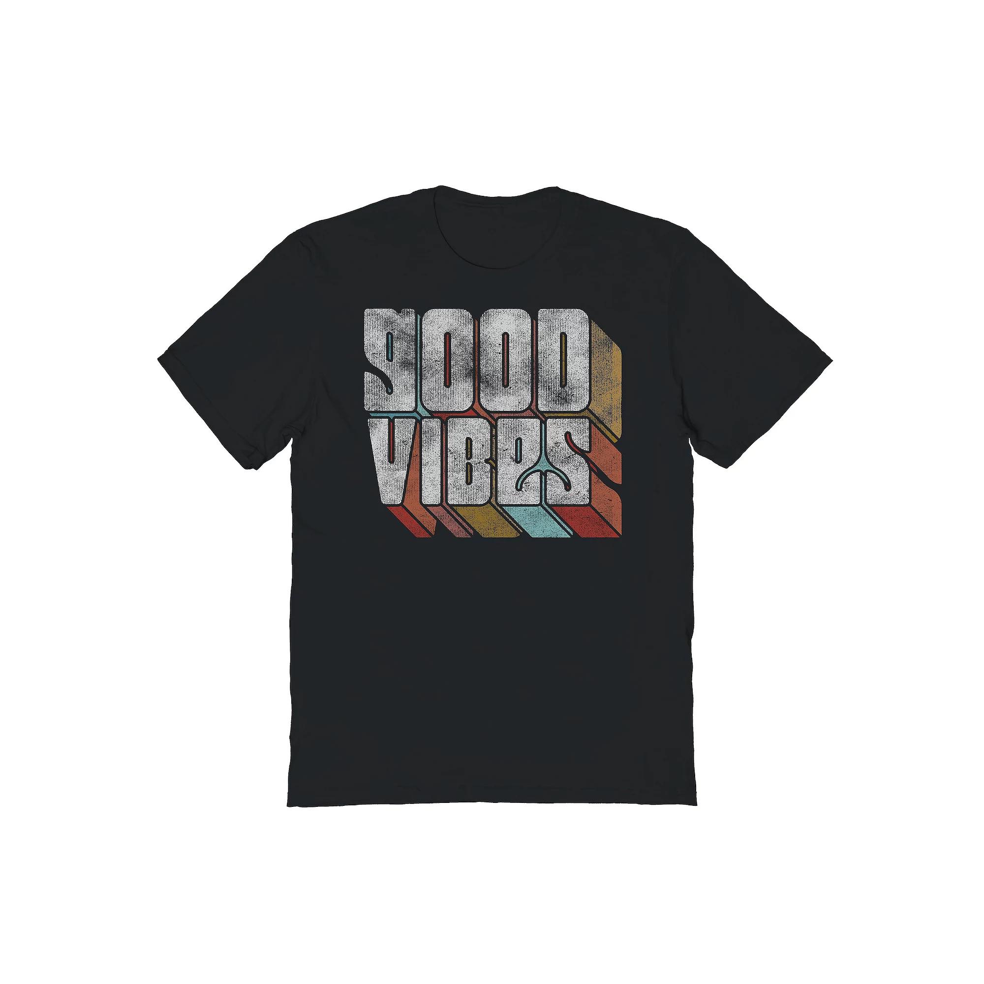 Men's Good Vibes Graphic Tee, Size: Medium, Black Product Image