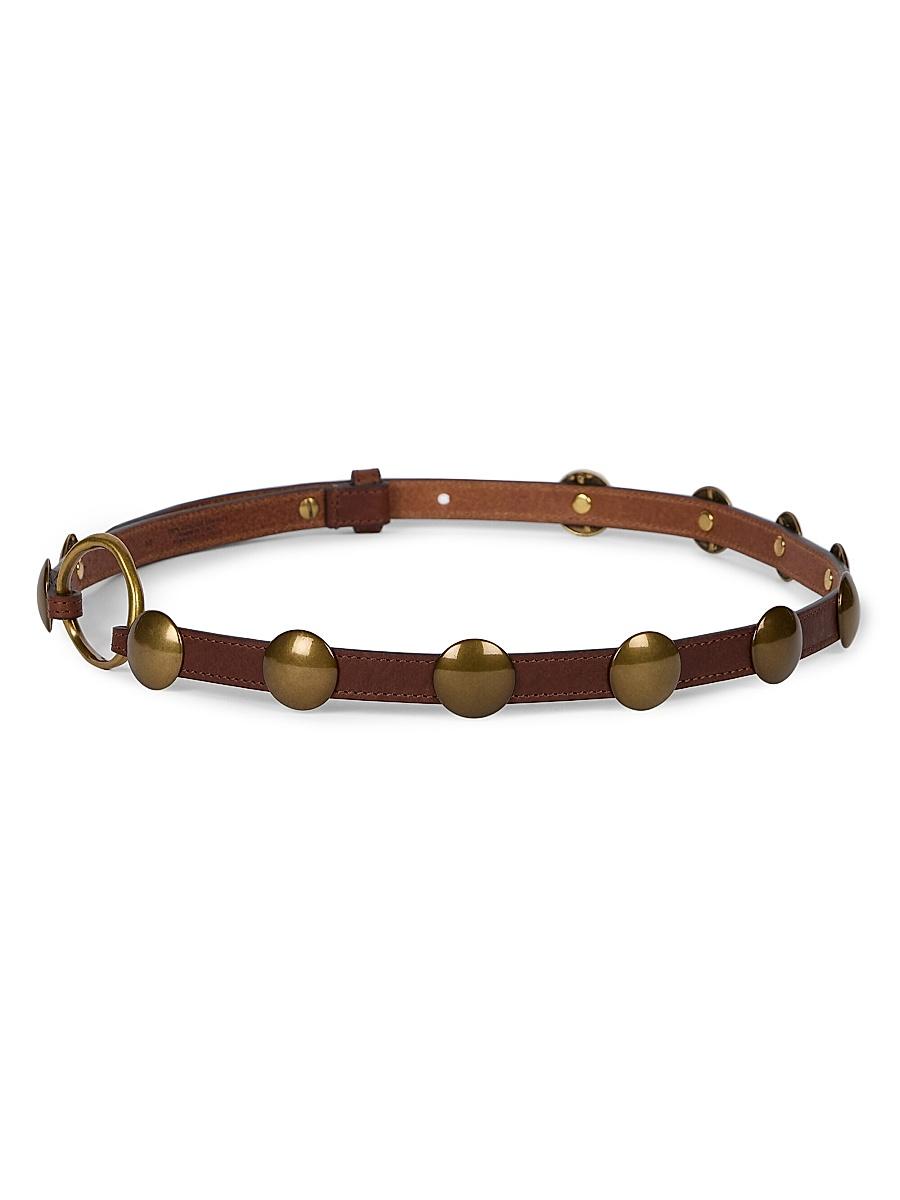 Womens Karlo Studded Leather Skinny Belt Product Image