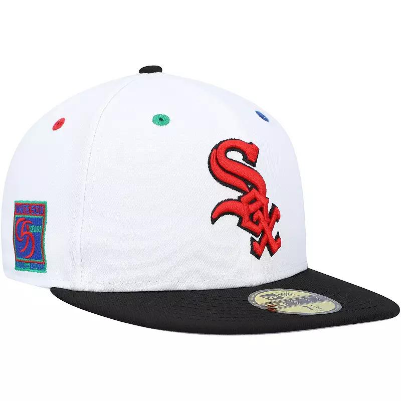 Men's New Era White/Black Chicago White Sox 95th Anniversary Primary Eye 59FIFTY Fitted Hat,  Product Image