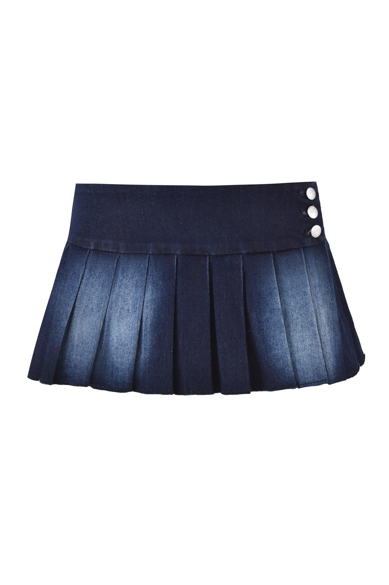 REMINI DENIM SKORT - DARK DENIM BLUE Product Image