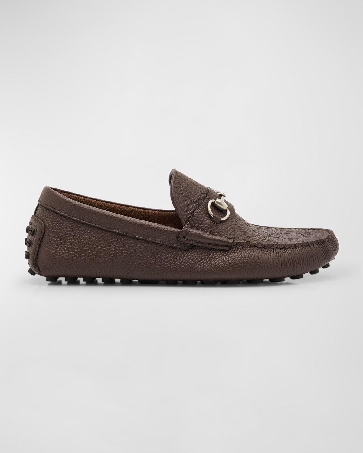 Men's Byorn GG Embossed Leather Horsebit Drivers Product Image