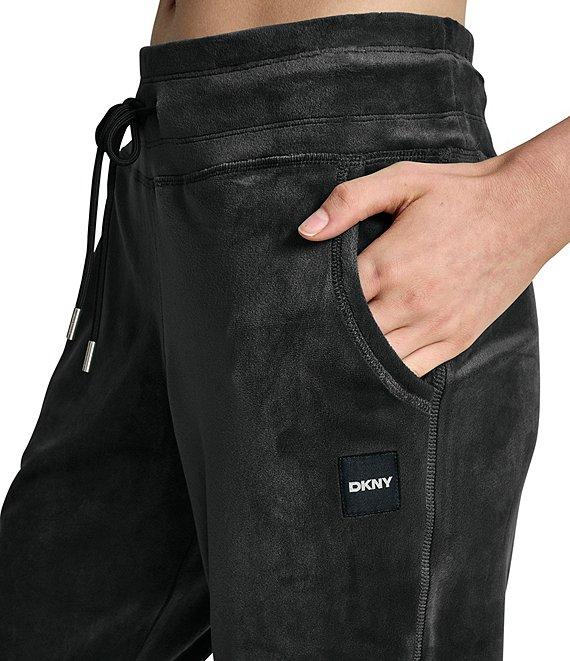 DKNY Sport by Donna Karan Coordinating Mid-Rise Cuffed Slim Fit Velour Joggers Product Image