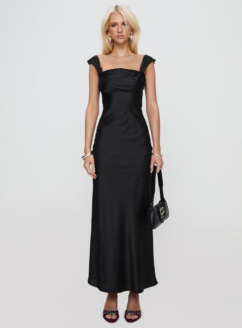 Azura Off The Shoulder Maxi Dress Black Product Image