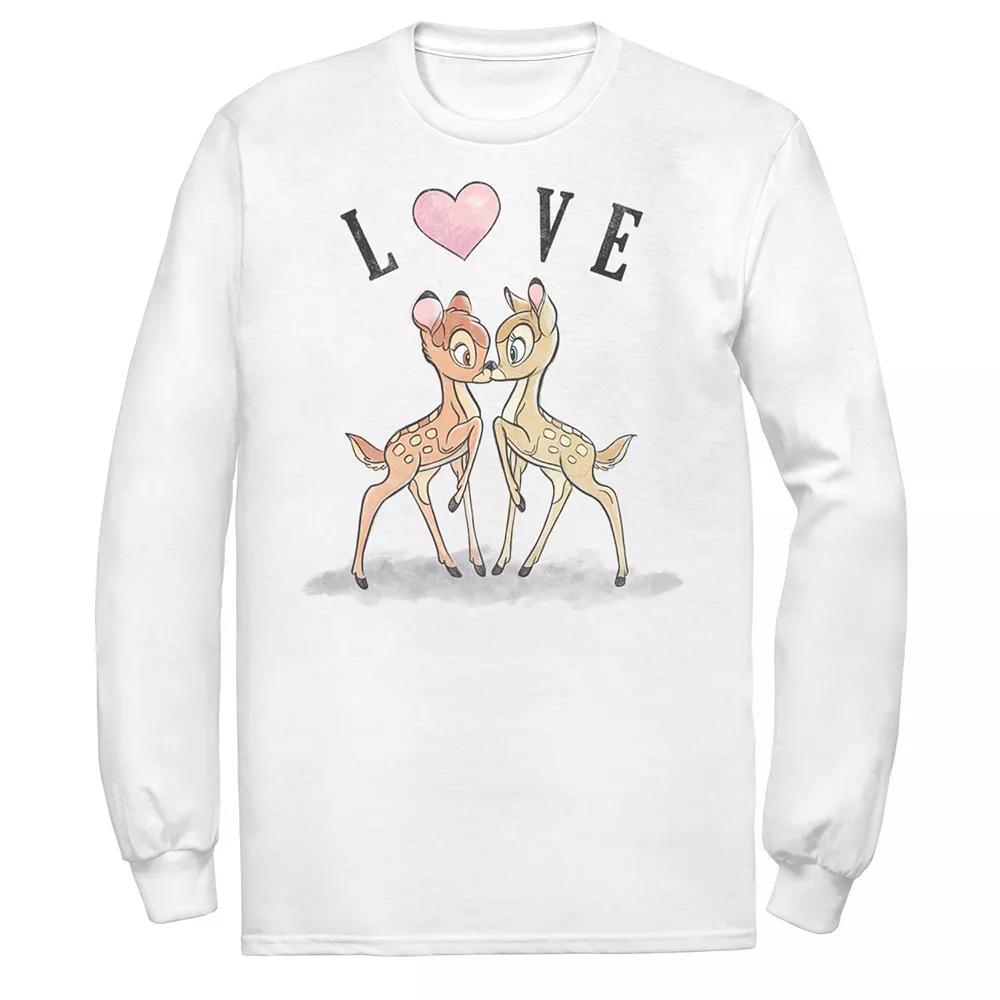Men's Disney Bambi Love Valentines Day Tee, Size: Large, White Product Image